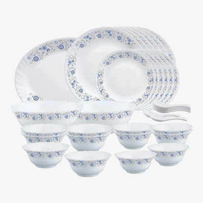 BOROSIL Pack of 27 Opalware MIST Dinner Set(White, Microwave Safe)