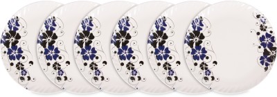 Home-pro Melamin Royal Lehar 104 -Navy Blue & Black Flower Design 6pcs Full Dinner Plate Dinner Set(Blue, Black, White)