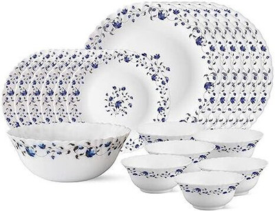 BOROSIL Pack of 19 Opalware 19 N HELENA D/SET Dinner Set(White, Microwave Safe)