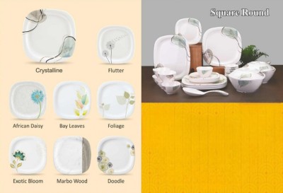 S HW Pack of 31 Plastic Dinner Set(White, Microwave Safe)