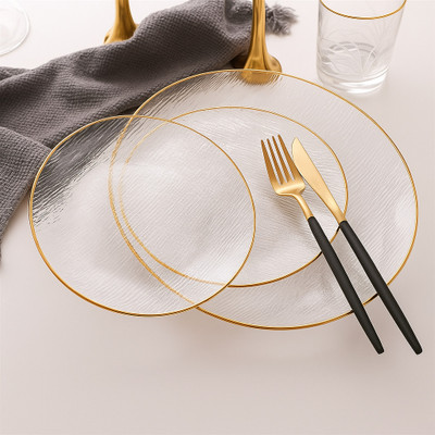 Bella n Bloom Pack of 3 Glass Dinner Set(Clear, Microwave Safe)