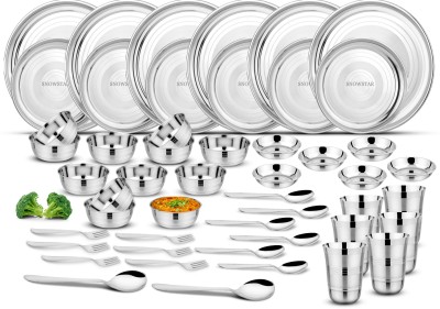SNOWSTAR Pack of 50 Stainless Steel Dinner Set(Silver)