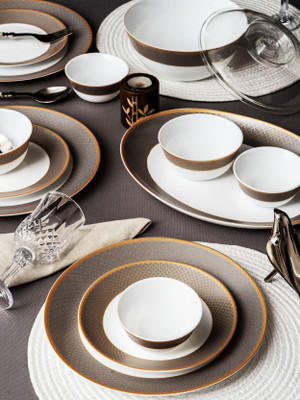 cello Pack of 29 Opalware Glass Dinner Set of 29pcs Dinner Set(White)