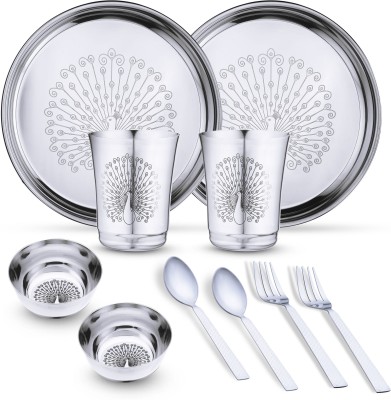 LIMETRO STEEL Pack of 10 Stainless Steel Dinner Set(Steel)