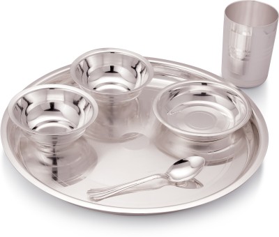 Ojas Pack of 6 Silver Plated Dinner Set Gift for Festive Return Gift,Home,Decorative,Gifts Dinner Set(Silver)