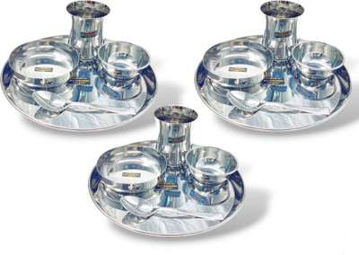 Dev Industries Pack of 3 Stainless Steel DEV INDUSTRIES Dinner Set(Silver)