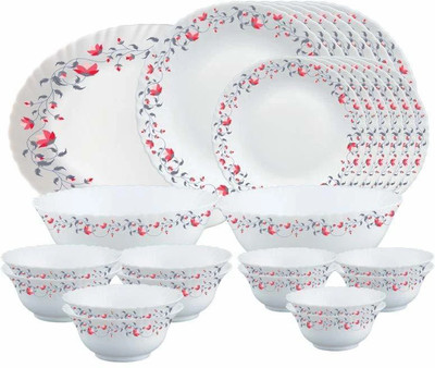 BOROSIL Pack of 27 Opalware Pentas Dinner Set(White, Microwave Safe)