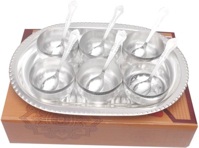 EMPIRE GIFT COLLECTION Pack of 13 Silver Plated Dinner Set(Silver, Microwave Safe)