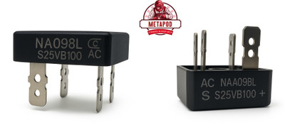 METAPOD S25VB100 Bridge Rectifier 25 Amp. Diode Module for Welding Machine PCB,UPS PN Junction(Pack of 2)