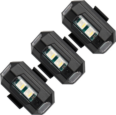 MOOZMOB Aircraft Light for Bicycle Drone Helmet and Bike with 7 Colors + Flashing Modes Multicolor Small Light for Drone Light (Pack of 3) Led Light(Black) MOOZMOB Aircraft Light for Bicycle Drone Helmet and Bike with 7 Colors + Flashing Modes Multicolor Small Light for Drone Light (Pack of 3) Led Light(Black)