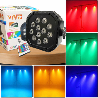 FStyler Multicolor Par Light 12 LED RGB with Remote Controller Light for Disco Diwali Shower Laser Light(Ball Diameter: 14 cm)