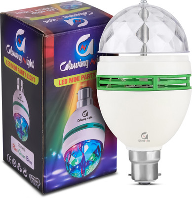 Glowing Night Multicolor LED Crystal 360 Degree Rotating Bulb Magic Disco LED Light Single Disco Ball(Ball Diameter: 2.5 cm)