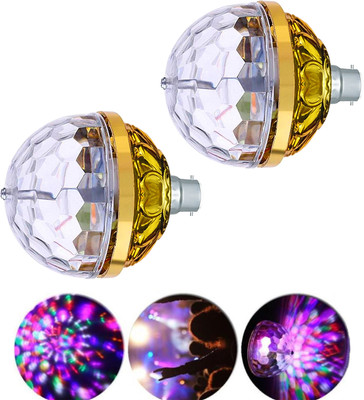MOOZMOB PACK OF 2 Jumbo Bulb Dj Bulb Strobe Effect 360 Degree Rotating LED Disco Bulb Single Disco Ball(Ball Diameter: 7 cm)