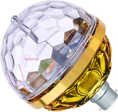 WRADER 360 Degree Rotating Golden Jumbo Disco Bulb for Home Birthday Stage Party Bulb Single Disco Ball(Ball Diameter: 5 cm)