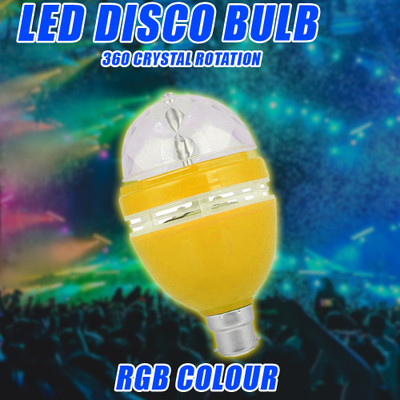BeerTech 360 Degree Rotating Disco LED RGB Color Bulb for Indoor/Outdoor Party Single Disco Ball(Ball Diameter: 2.5 cm)