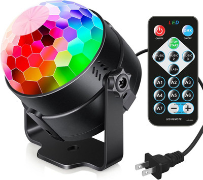HVG TRADERS LED Disco Ball Party Lights, Sound Activated RGB Stage Strobe Light with Remote Disco Ball Set(Ball Diameter: 10 cm)
