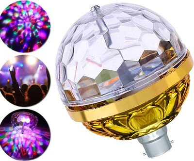 MOOZMOB Golden Jumbo Dj Bulb Light for Home Bedroom Party Birthday and Stage Bulb Single Disco Ball(Ball Diameter: 6 cm)