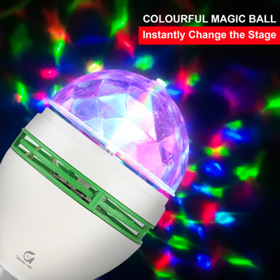 Glowing Night 360 Degree LED Light 3W RGB Projector Crystal Auto Rotating Color Changing Lamp Single Disco Ball(Ball Diameter: 2.5 cm)