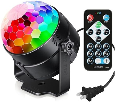 SEVENSPACE RGB Party Disco Light with Remote, 7 Color Mode DJ Light for Home Party Birthday Single Disco Ball(Ball Diameter: 10 cm)