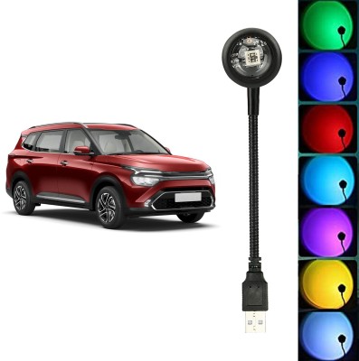 MOOZMOB USB Operated Plug & Play 360 Degrees Flexible Portable Multicolor Light for Car Atmosphere Light for Kia Carens Car SUVs Home Décor Bedroom Sunset Projection Led Light(Black)