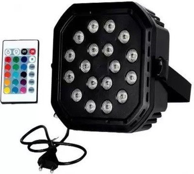 Parika 90W DJ LED Flood Light with 18 LEDs 24 Keys Remote Control (Diameter: 18 cm) Disco Ball Set(Ball Diameter: 13 cm)