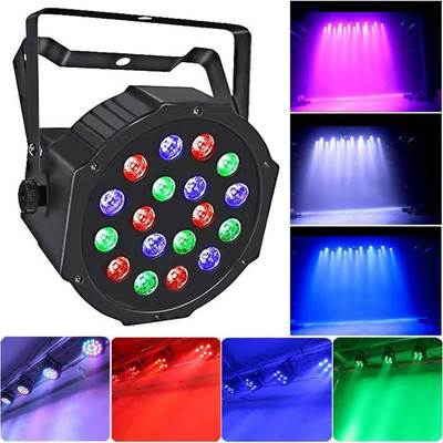 KAVYARA 18 LED RGB DJ PAR Light Sound Activated Auto Modes Ideal for Weddings & Events Shower Laser Light(Ball Diameter: 18 cm)