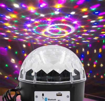 Universal Trades Bluetooth Stage Light Led Crystal Rotating Ball Strobe Lighting with Remote for Home Birthday Wedding Party Single Disco Ball(Ball Diameter: 12 cm)
