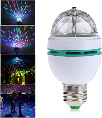 HASRU 360 Degree Rotating Crystal LED Disco Light for Party Single Disco Ball(Ball Diameter: 15 cm)