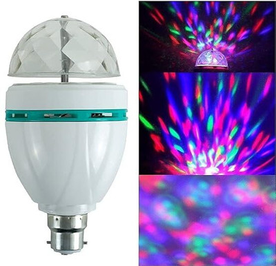 Aurora 360 Degree LED Lamp 3W RGB Projector Crystal Auto Rotating Color Changing Lamp Single Disco Ball(Ball Diameter: 5 cm)