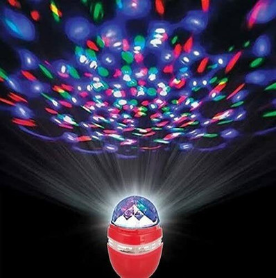 DECRETIVE 360 Degree LED Crystal Rotating Bulb Magic Disco LED Light(Multicolor) Single Disco Ball(Ball Diameter: 10 cm)