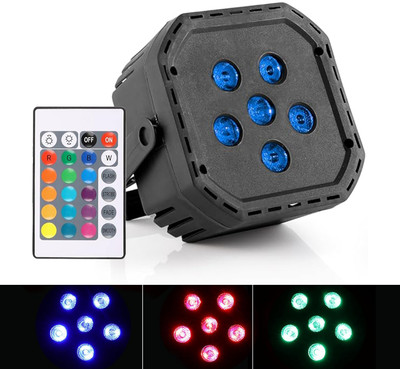 MOOZMOB 6 LED Stage Disco Par Light with Remote Control RGB Disco DJ Single Disco Ball(Ball Diameter: 5 cm)