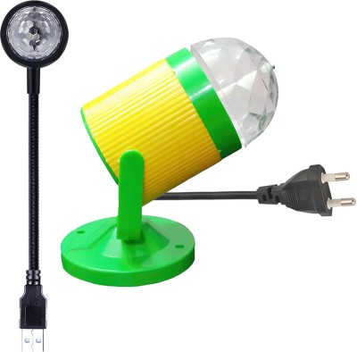 WRADER Flexible USB Disco Light + Table Stand DJ Light for Home Party and Bedroom Cars Shower Laser Light(Ball Diameter: 8 cm)