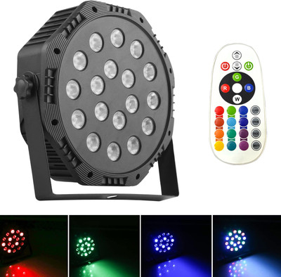 MOOZMOB 18 LED Stage Disco Par Light with Remote Control DMX Control RGB Disco DJ Single Disco Ball(Ball Diameter: 18 cm)