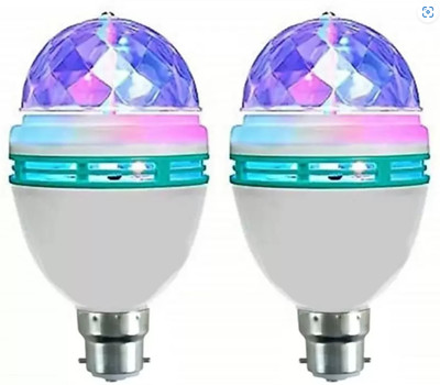 Brightzone 360 Degree Rotating Crystal LED Disco Light for Party Dual Disco Ball(Ball Diameter: 15 cm)