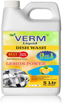 vermliquids Residue-Free Cleaner | Sparkle Clean | For All Kitchenware Types Dish Cleaning Gel(Lemon, 5000 ml)