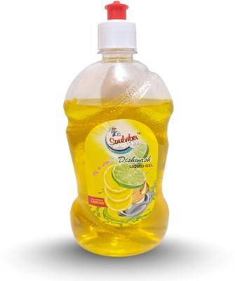 Soulvibes Fresh Lemon Power Dishwash Liquid Gel Dish Cleaning Gel(N/A, 500 L)