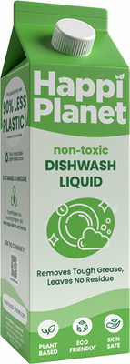 Happi Planet Organic Dishwash Liquid Gel | Removes Tough Grease & Odour | Natural & Herbal Dish Cleaning Gel(Lime, Basil & Mandaram, 1 L)