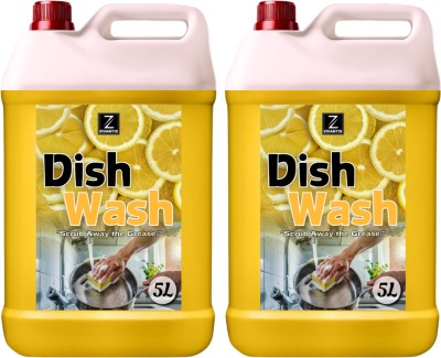 ZIVANTIX Dishwash Liquid 10 Liter with Lemon, Dishwasher Liquid For All Utensils Dish Cleaning Gel(Lemon, 2 x 5 L)