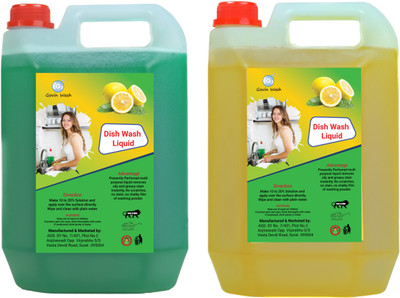 GOVIN WASH Dish Cleaning Gel Green,yellow Non Acidic Dish-washing Liquid Combo Pack Of -2 Dish Cleaning Gel  (multi, 2 X 5 L) For Rs. 239 @ 76 %