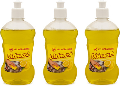 velmorahome Velmora Home Dishwash Liquid Gel Dish Cleaning Gel(Lemon, 3 x 500 ml)