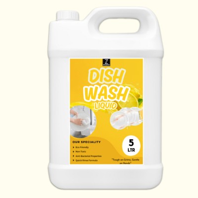 ZIVANTIX Dish Wash Liquid | 2x Faster Tough Grease Removal & Natural Fragrance.. | Dish Cleaning Gel(Lemon, 5000 ml)