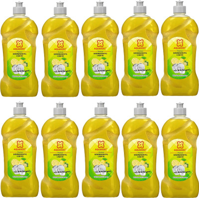 AQUAHOST DIshwash for Utensils With extra power lemon Dish Cleaning Gel(Lemon, 10 x 0.5 L)