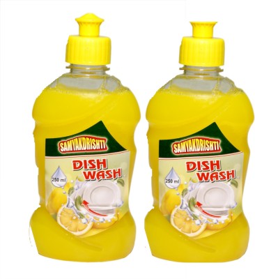Samyakdrishti Faster Tough Grease Removal|Utensils Cleaning Dish Wash Liquid Super Saver Dish Cleaning Gel(Pleasant, 2 x 250 ml)