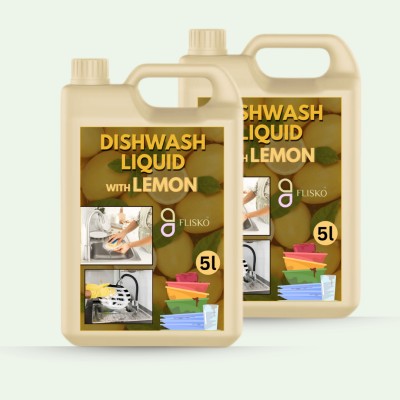 VOGUE DEAL Dishwash 10L Combo With Yellow Lemon ,Grease Cleaner Dish Cleaning Gel(Orange/pink rose, 2 x 5 L)