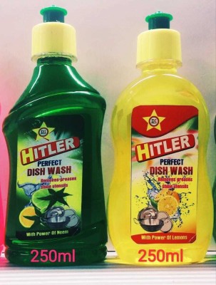 HitlerDI Hitler Dish Wash (250ml*2) Dish Cleaning Gel(neem, rose, lemon, aloevera, 2 x 250 ml)