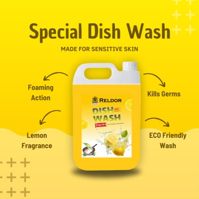 RELDOR Dish Cleaning Gel Non Acidic Dishwashing Detergent Dish Cleaning Gel Dish Cleaning Gel(Lemon, 5000 ml)