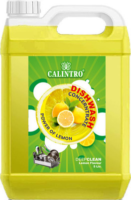 Calintro Liquid with Yellow Lemon for oil & washes off Kitchen Utensil Clean Dish Cleaning Gel(Lemon, 5 L)