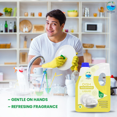 Confressa Dishwash Liquid Gel Lemon Dish Cleaning Gel(Lemon, 5 L)