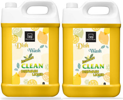 BLISS & BLUSH Dish Wash Liquid High Quality Yellow Formulas With Lemon Fragrance 10Ltr Dish Cleaning Gel(lemon, 2 x 5 L)