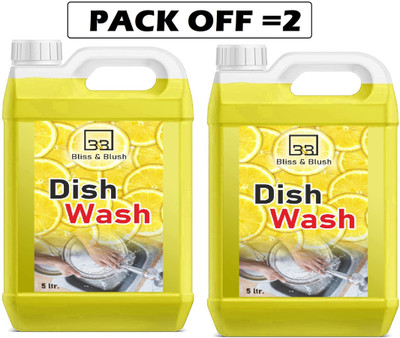 BLISS & BLUSH dish wash liquid all stain removal power full & effectively 10l Dish Cleaning Gel(lemon, 2 x 5 L)